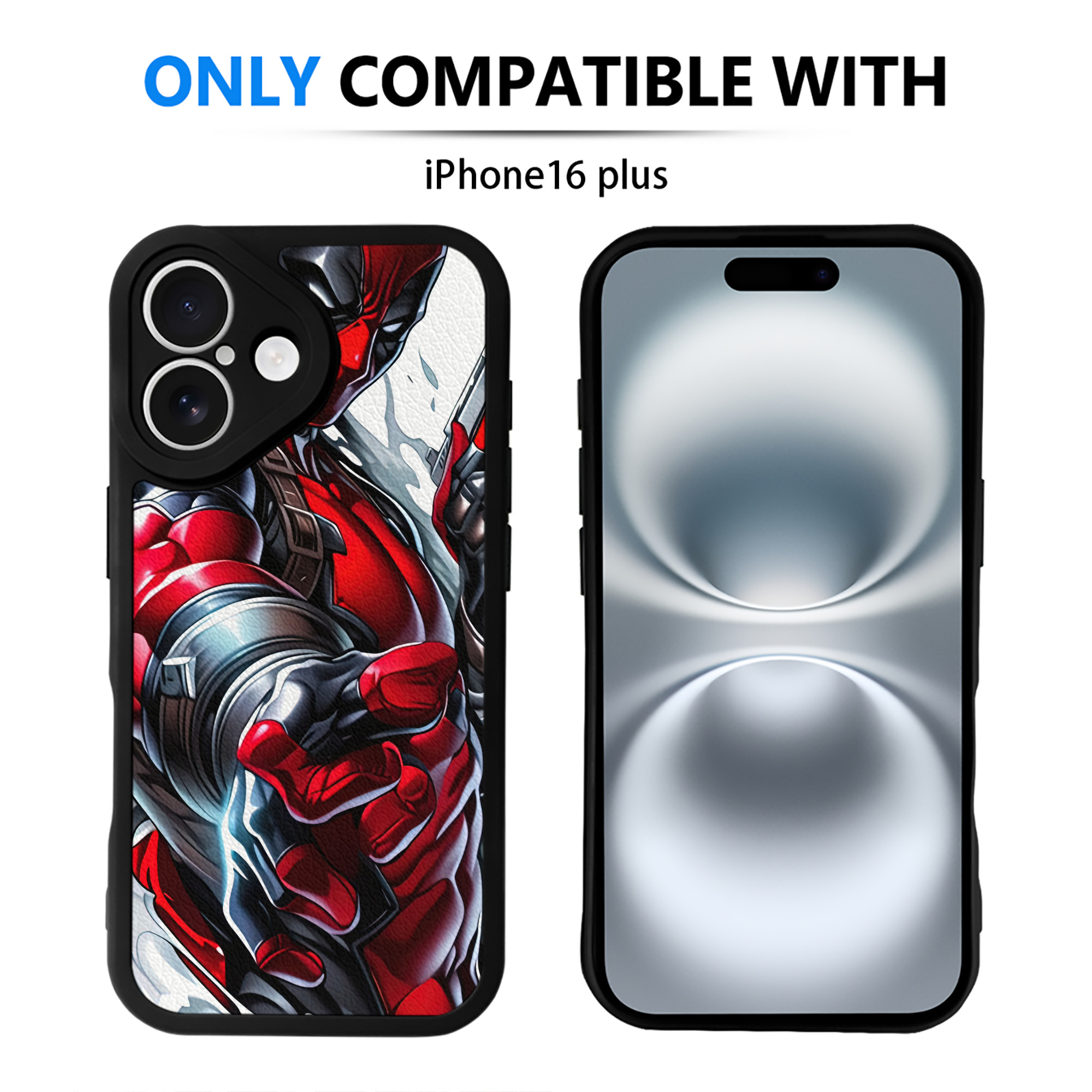 （画像用） Deadpool デッドプール 【iPhone 16シリーズ対応】シリコンスマホケース（レザー調） 材質：シリコン